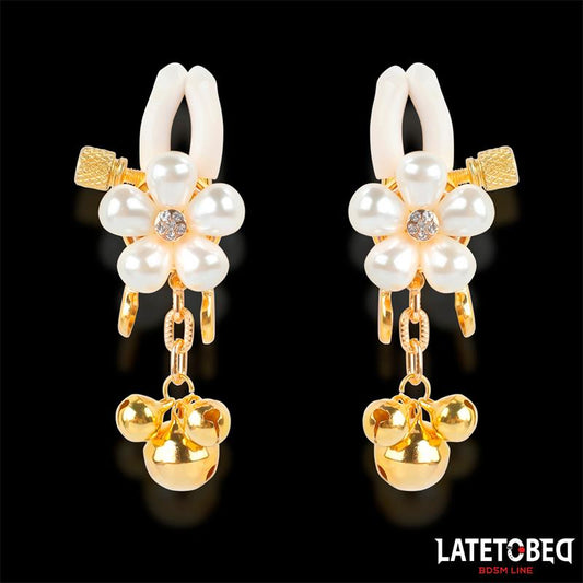 Pinzas para Pezones con Flor de Perlas