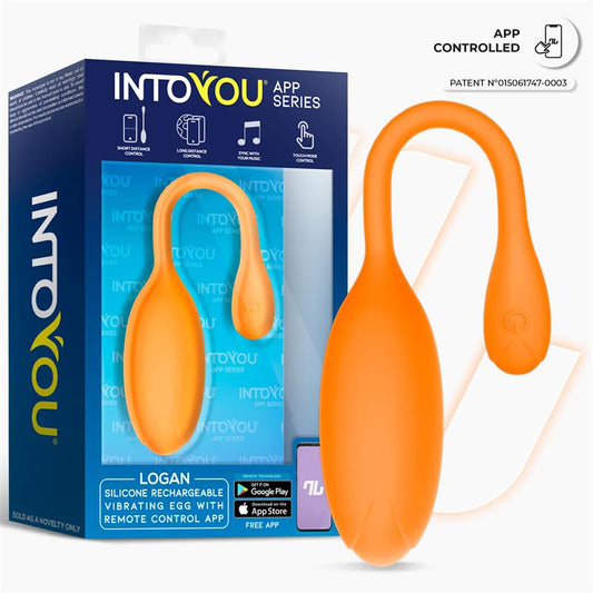 Logan Huevo Vibrador con APP Silicona Unibody Naranja