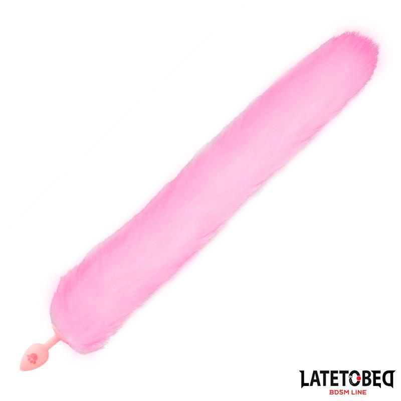 Plug Anal Rosa con Cola de Zorro Rosa