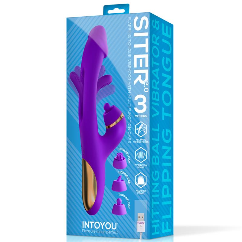 Siter 20 Vibrador con Lengua Flapping Golpeteo y Cabezales Intercambiables
