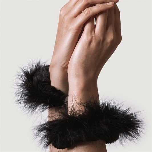 Esposas Metal y Plumas Negro