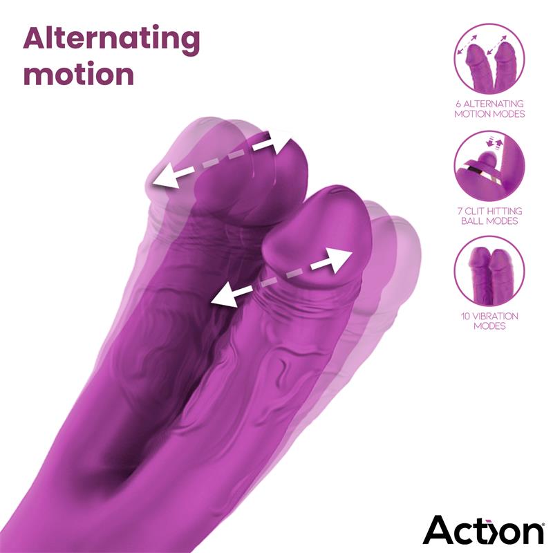 Nico Vibrador con Dildos Alternantes y Bola Percutora 4 Motores