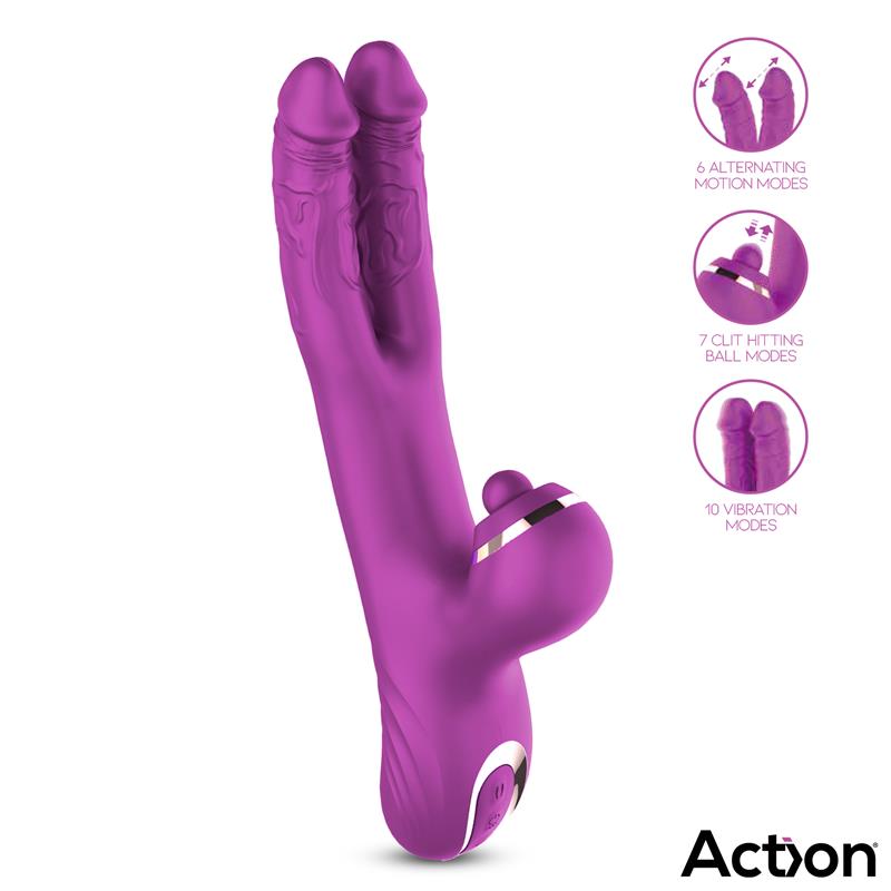 Nico Vibrador con Dildos Alternantes y Bola Percutora 4 Motores