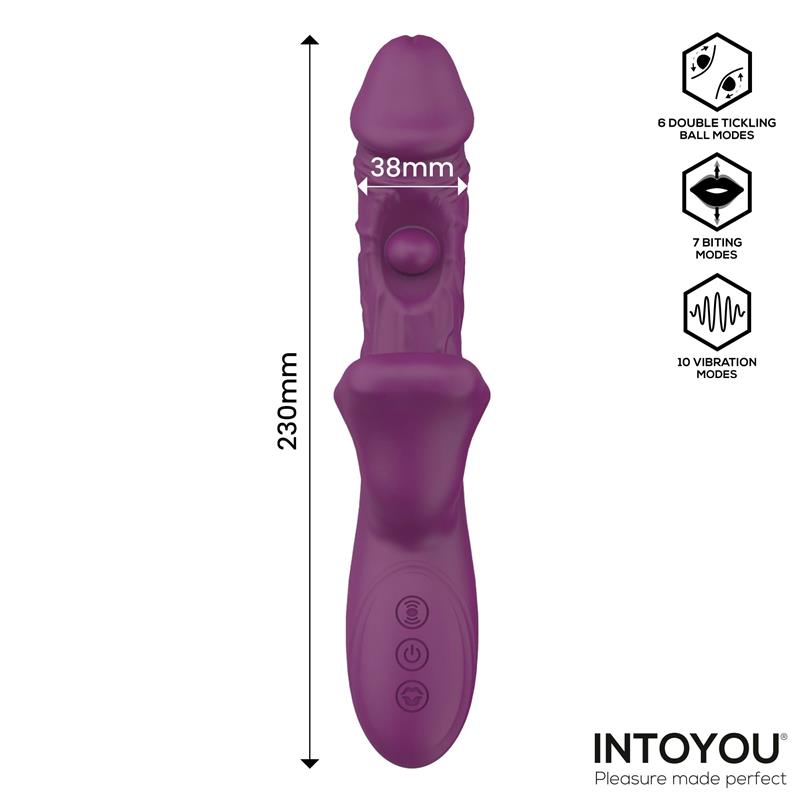 Bella Vibrador Doble Bola Cosquilleante y Mordisqueo 3 Motores