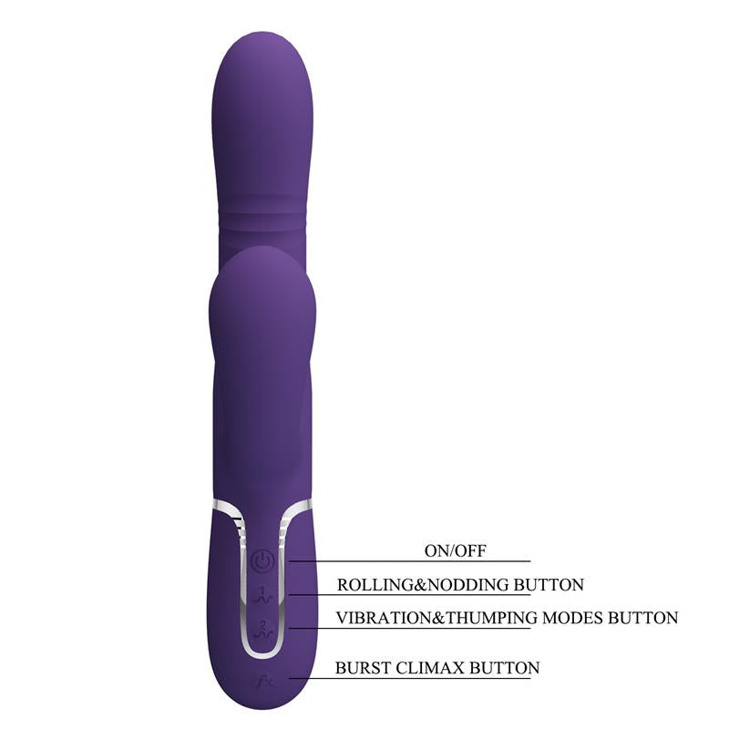 Mariana Vibrador 4 en 1 Silicona Morado