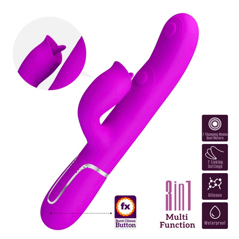 Gigi Vibrador con Licking y Thumping Fucsia