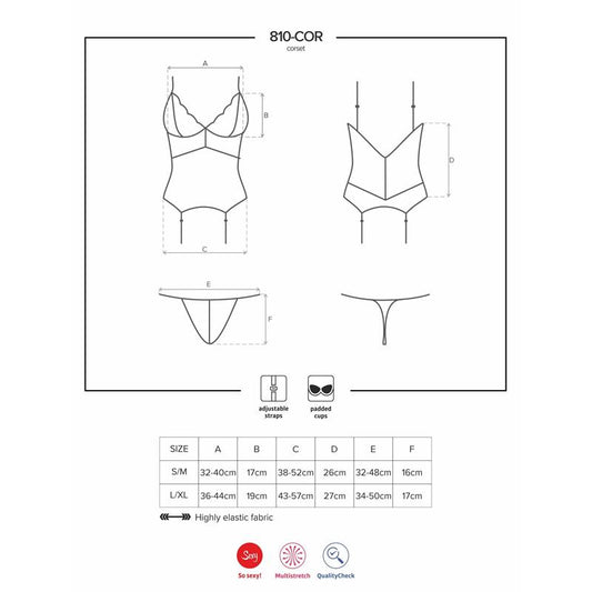 810 COR 1 Corset y Tanga Color Negro