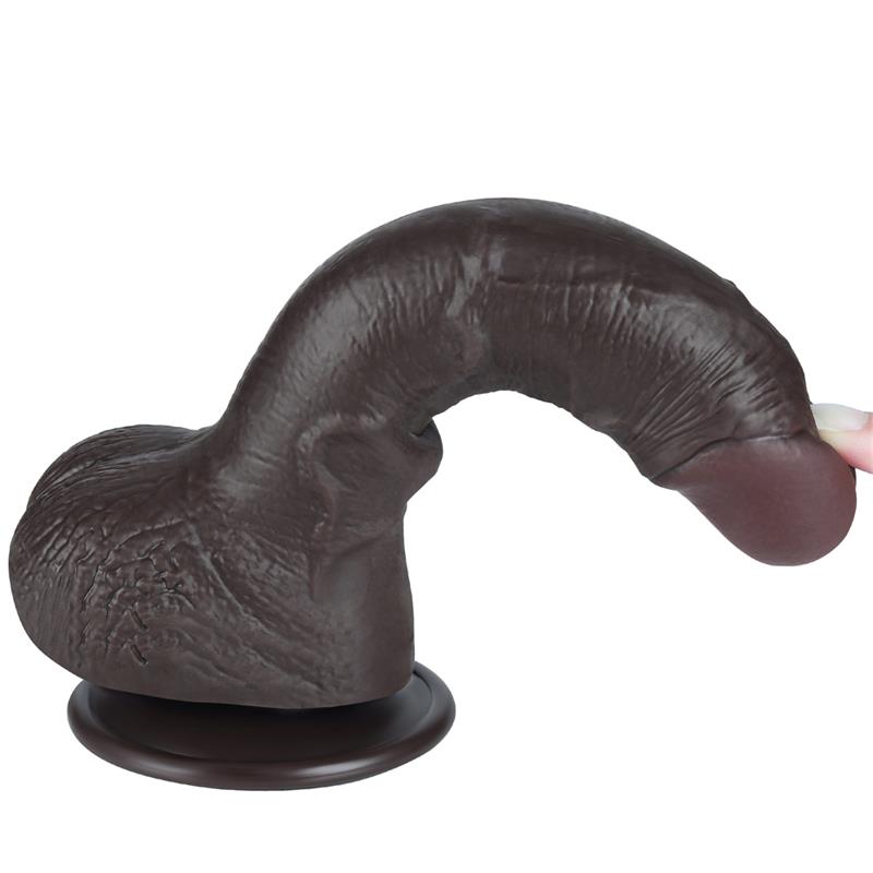 Dildo Dual Layer Piel Deslizante Retractil 75