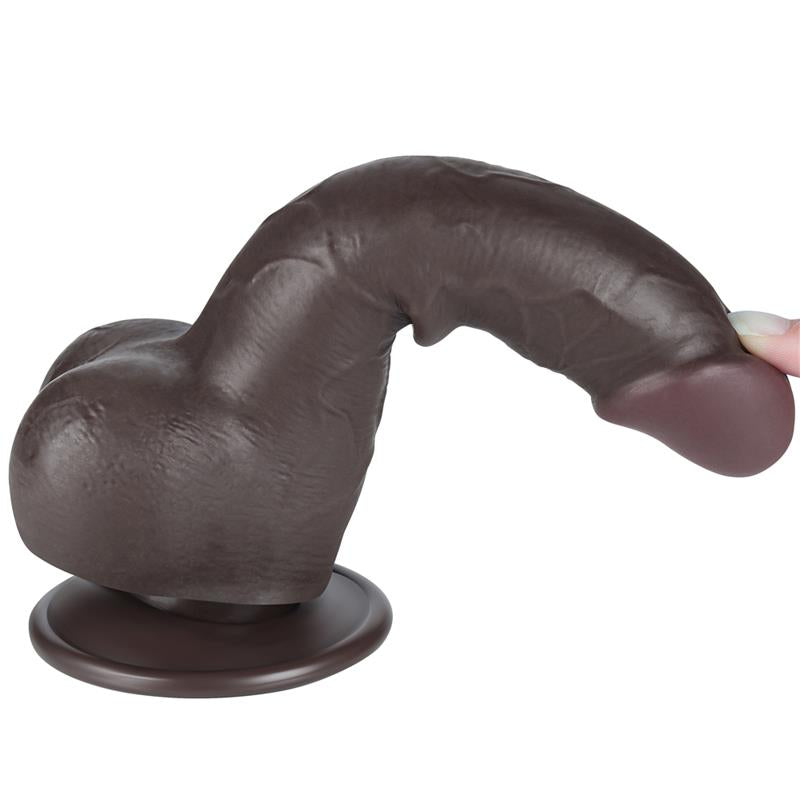 Dildo Dual Layer Piel Deslizante Retractil 75