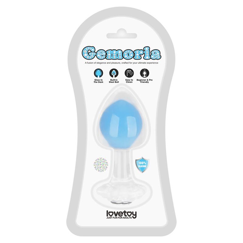 Gemoria Plug Anal Silicona Bola Interna Acero Brilla en la Oscuridad
