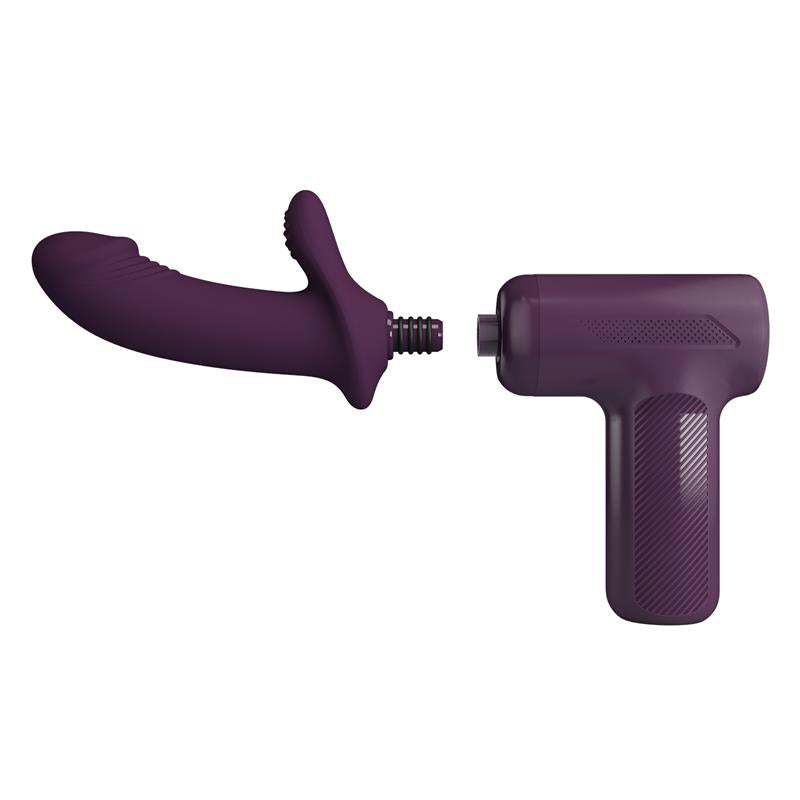 Dj Scholar Pistola de Masaje con Dildo Funcion Empuje Purpura