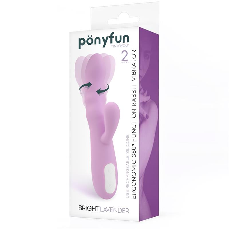 Brightlavender Vibrador y Rotador Doble Motor 360º USB Silicona
