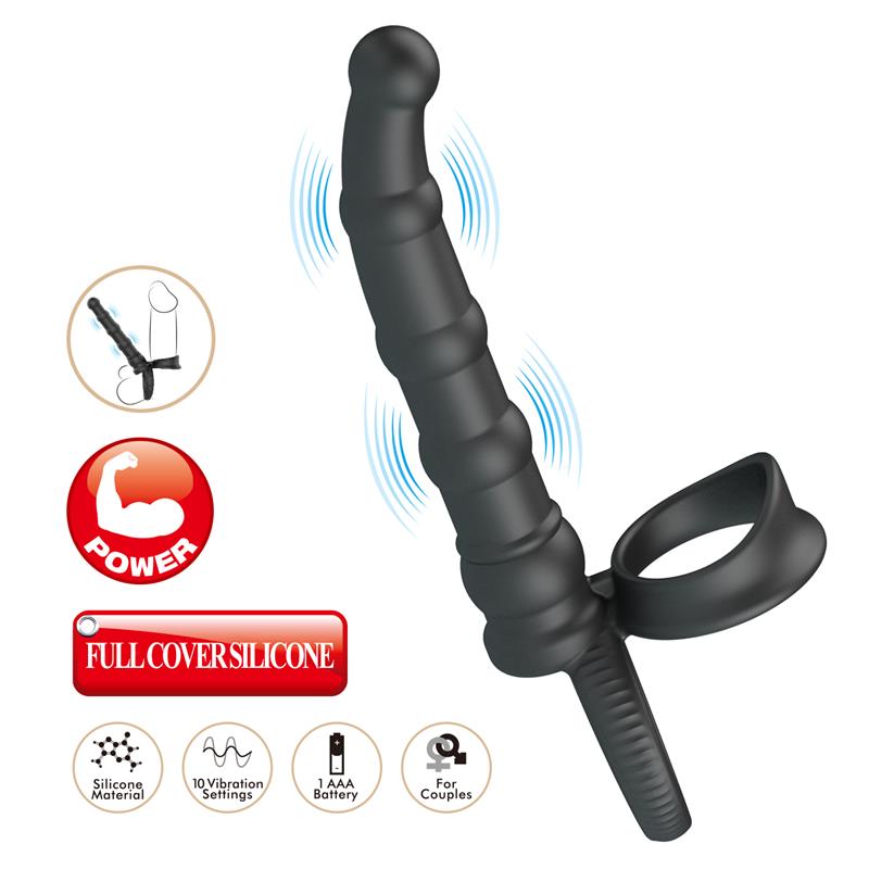 Tatum Plug Anal con Anillo para el Pene con Vibracion