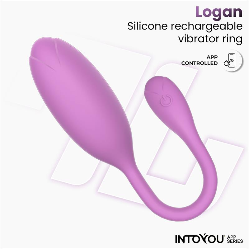 Logan Huevo Vibrador con APP Silicona Unibody Purpura