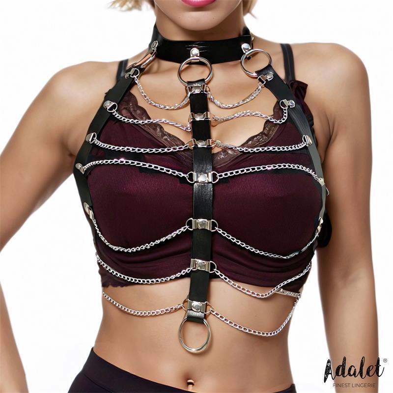 Hilda Arnes de Pecho con Cadenas Cuero Vegano Talla unica