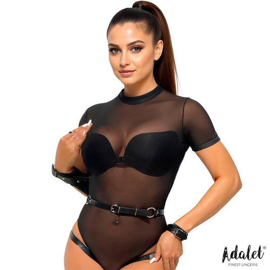 Jimena Liguero Tipo Arnes con Esposas Cuero Vegano Talla unica