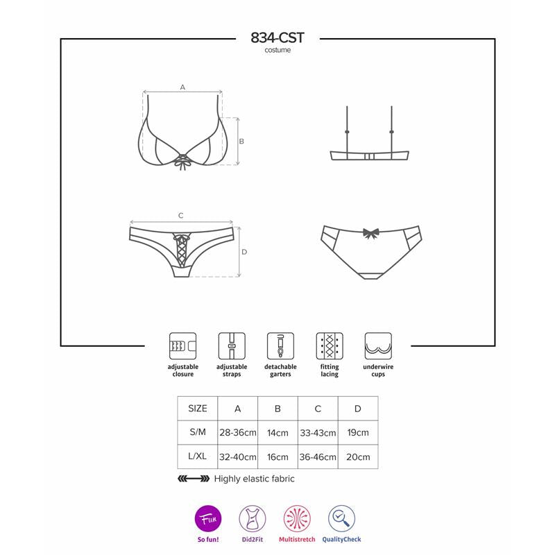 834 CST 6 Disfraz de enfermera 3 Piezas