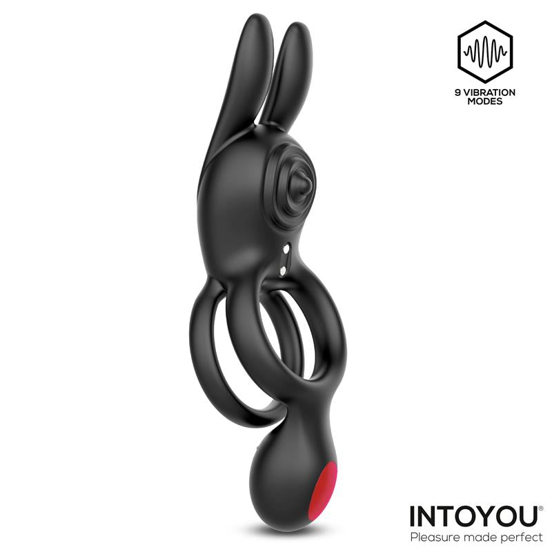 Konny Anillo Vibrador Doble con Conejito y Control Remoto