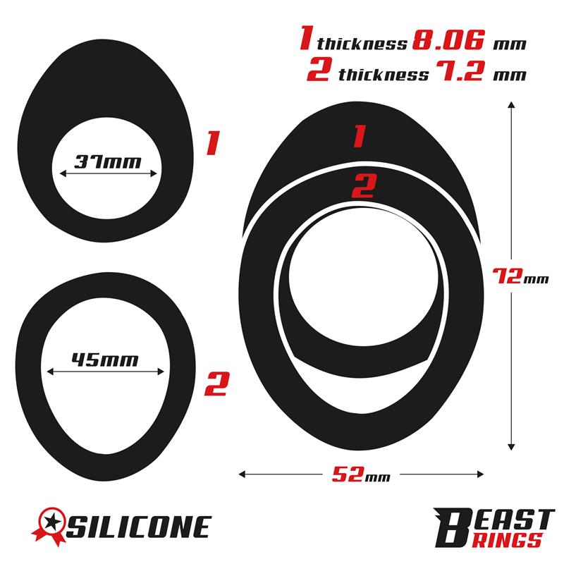 Anillo Doble para el Pene 37 45 mm