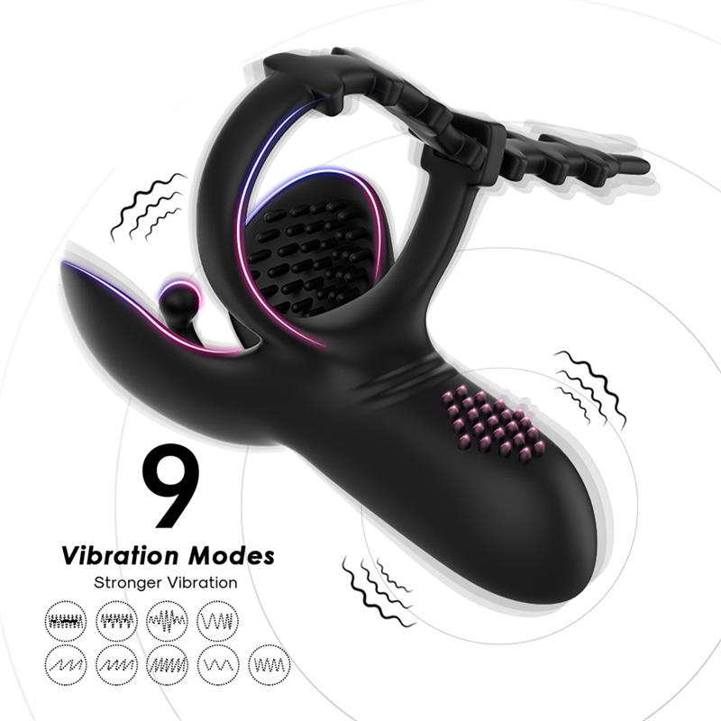 Anillo Vibrador para Pene y Testiculos Ajustable