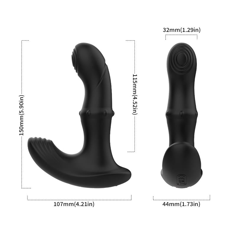 Masajeador Prostatico Vibracion Thrusting y Estimulador de Clitoris