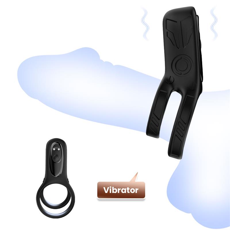 Mecha style Anillo Doble para el Pene con Vibracion