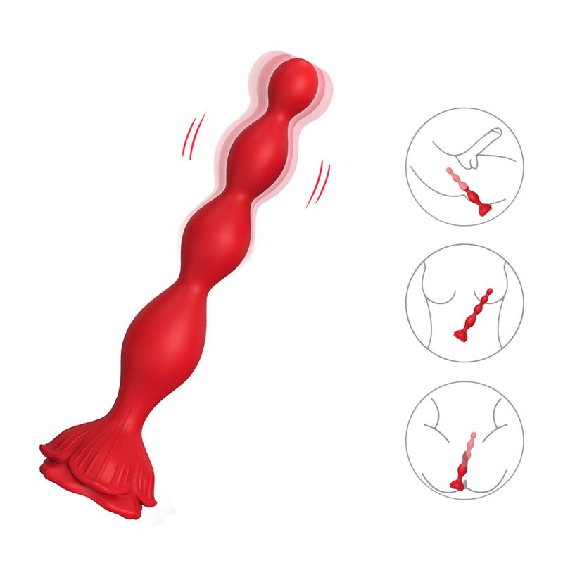 Cadena Anal con Vibracion Base de Rosa