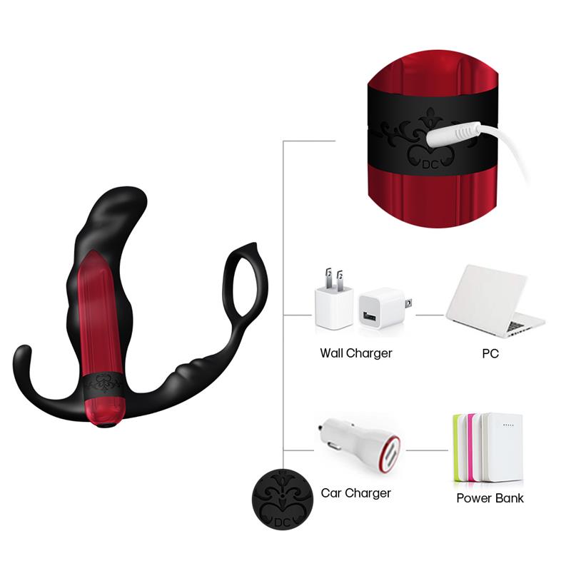 Masajeador Prostatica y Plug Anal 2 en 1 con Vibracion