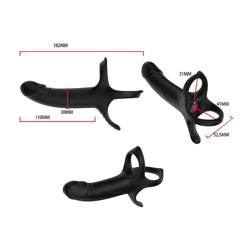Dildo para Penetracion Doble con Vibracion