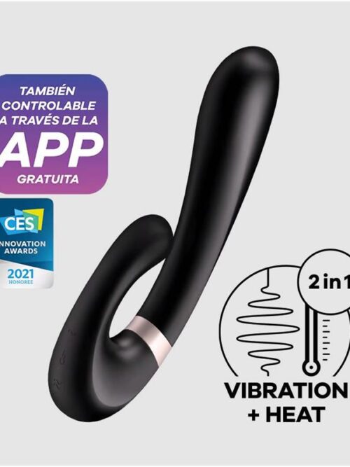 heat wave warming rabbit vibrator black app cl32