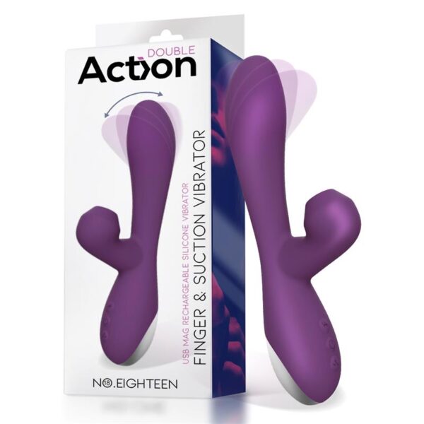 no eighteen vibrador y succionador con funcion oscilantefinger usb magnetico silicona purpura