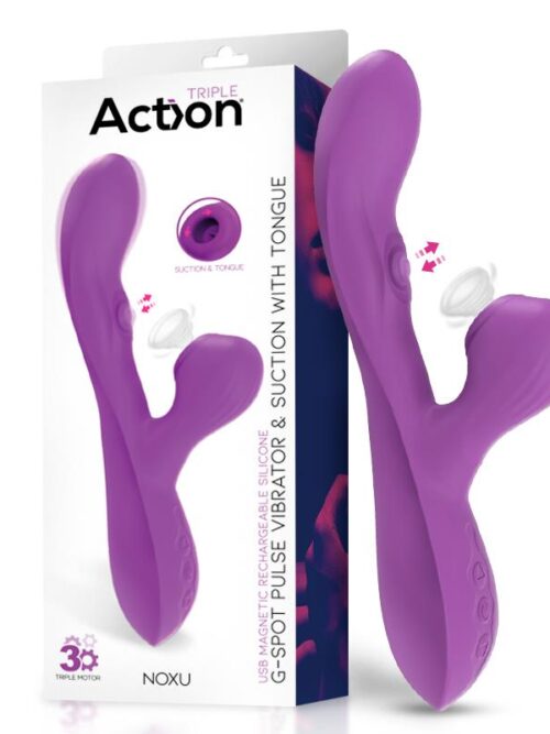 noxu vibrador con pulsacion en el punto g succion y lengua vibradora usb