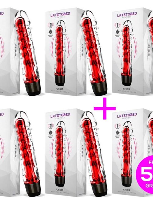 pack 51 chris vibrador multi velocidad rojo