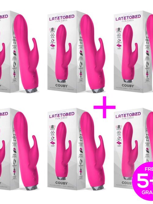 pack 51 couby vibrador de conejito silicona rosa