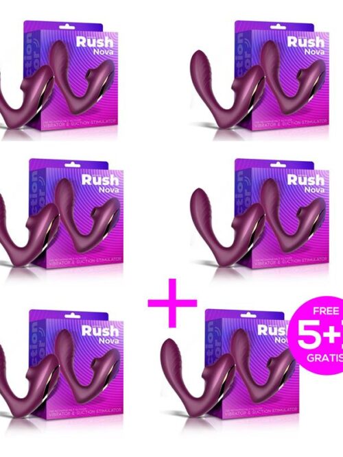 pack 51 rush nova vibrador y succionador de clitoris 2 motores independietnes usb