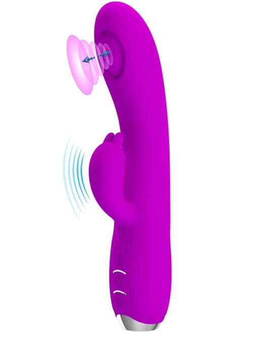 regina vibrador con funcion de ondas usb silicona purpura