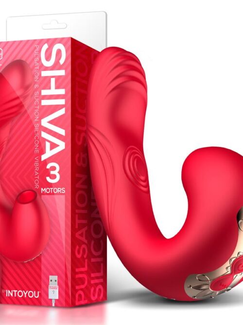 shiva vibrador con succion y pulsacion 3 motores usb magnetico silicona