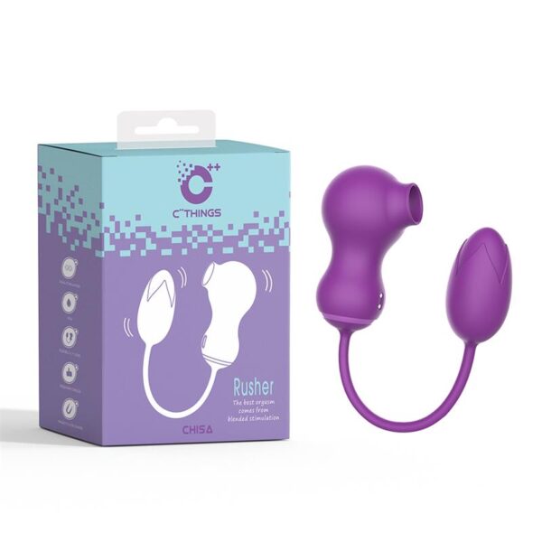 succionador de clitoris y huevo vibrador rusher usb magnetico silicona